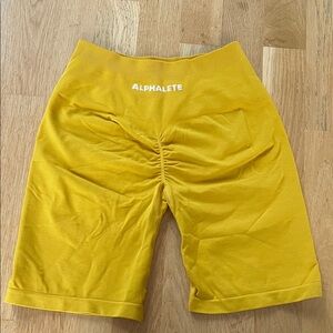 Alphalete Mustard Biker Shorts
